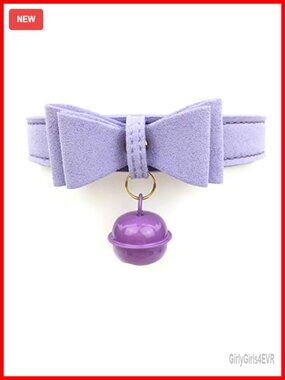 Bell Choker Collar Necklace Lolita Bow Cat Kitty Velvet Necklace